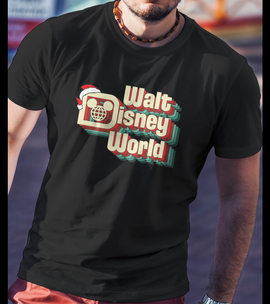 Walt Disney World Christmas Mickey Ears Santa Hat T-Shirt