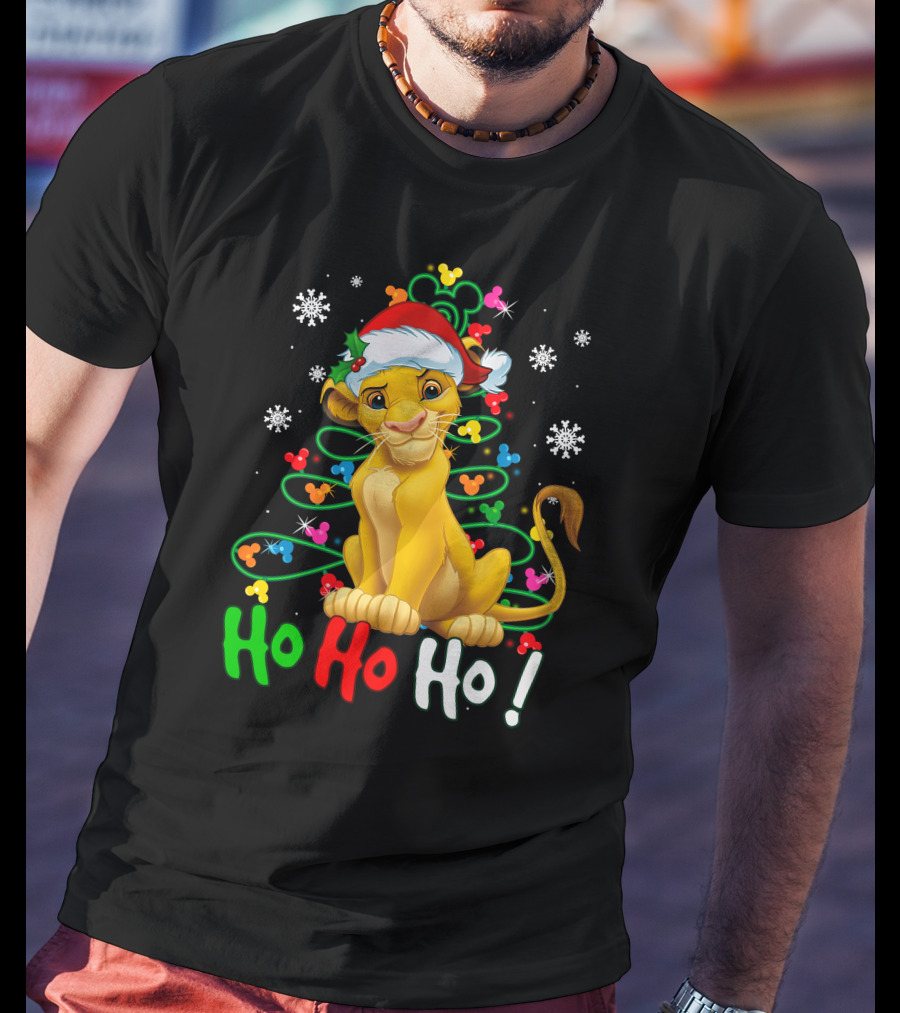 SB Tree HHH Christmas Ho Ho Ho Lion Santa Hat T-Shirt