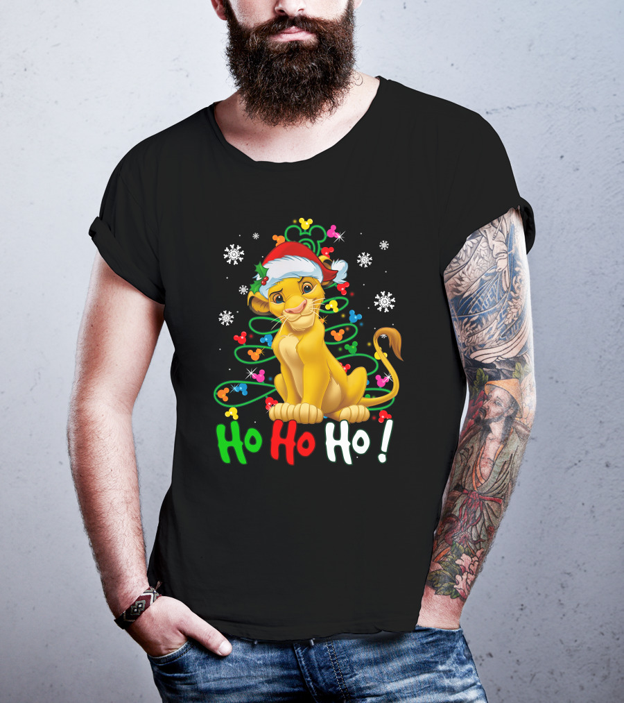SB Tree HHH Christmas Ho Ho Ho Lion Santa Hat T-Shirt