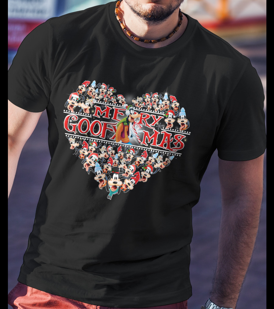 Merry Goofmas Heart Collage Christmas T-Shirt