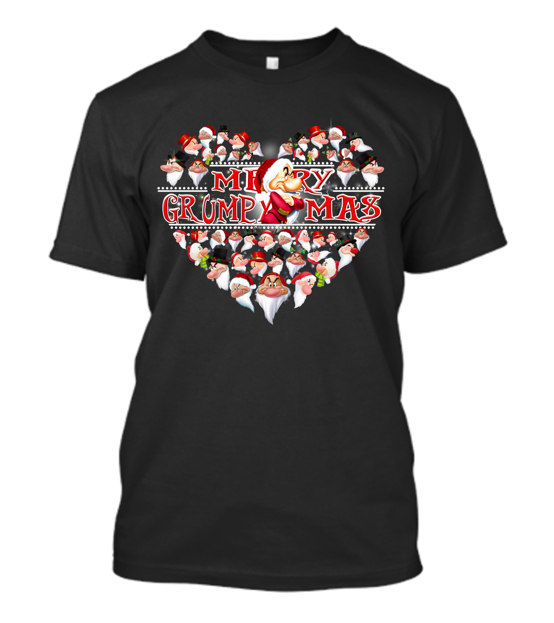 Merry Grumpmas Heart With Santa Dwarfs T-Shirt