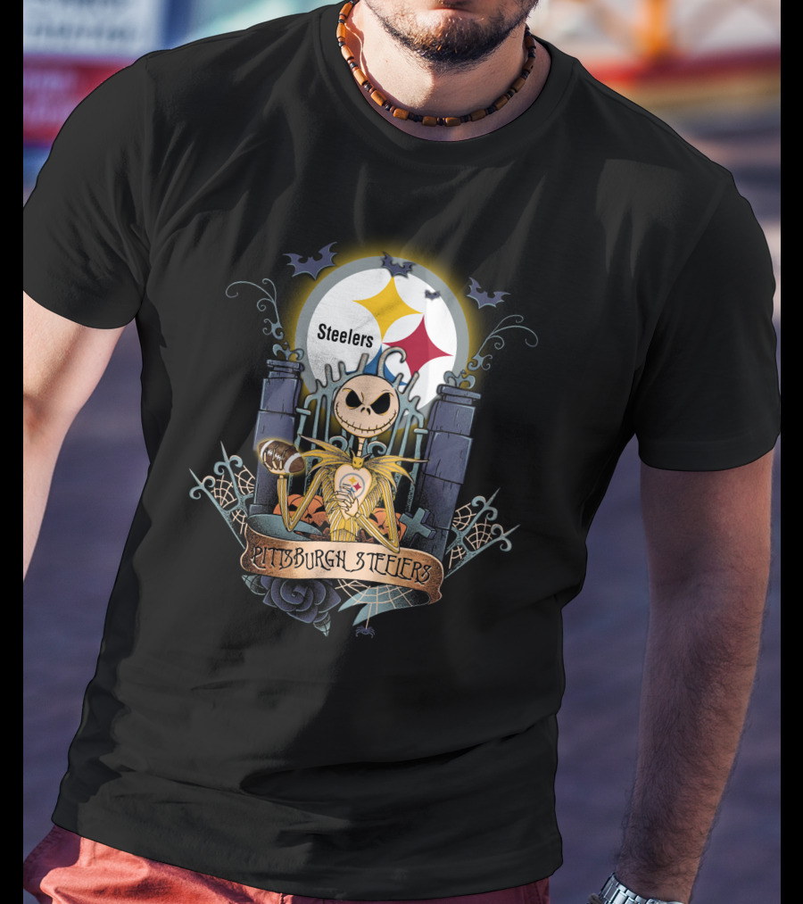 Pittsburgh Steelers Jack Skellington Crossover Halloween T-Shirt