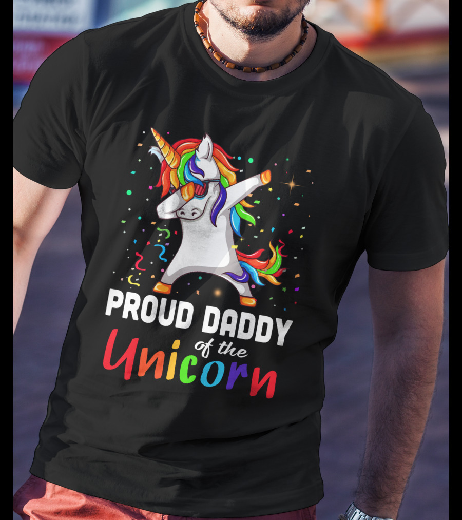 Proud Daddy Of The Rainbow Unicorn T-Shirt