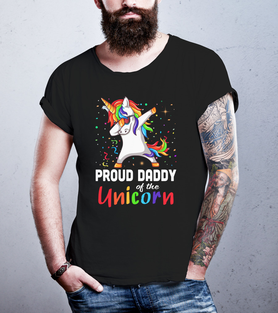 Proud Daddy Of The Rainbow Unicorn T-Shirt