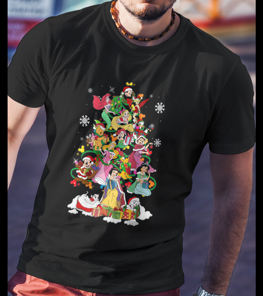Mickey And Friends Christmas Disney Princesses Tree Holiday Magic T-Shirt
