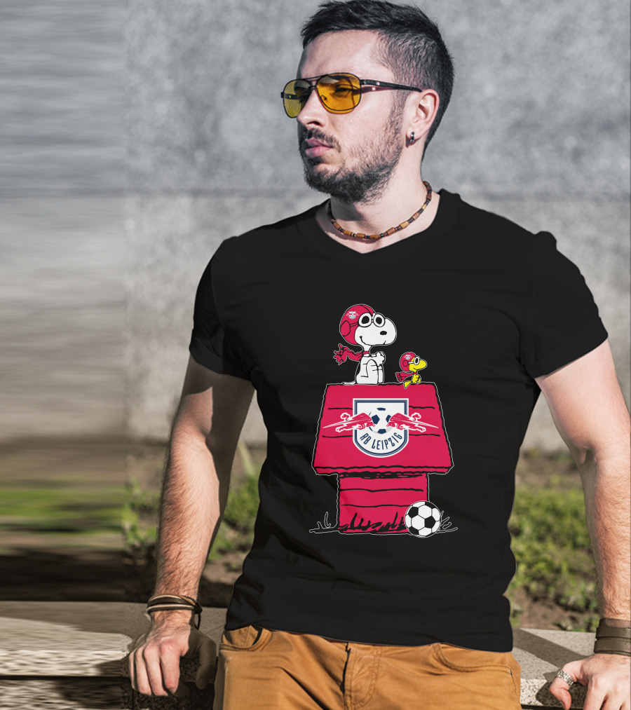RB Leipzig Snoopy Soccer House With Woodstock T-Shirt