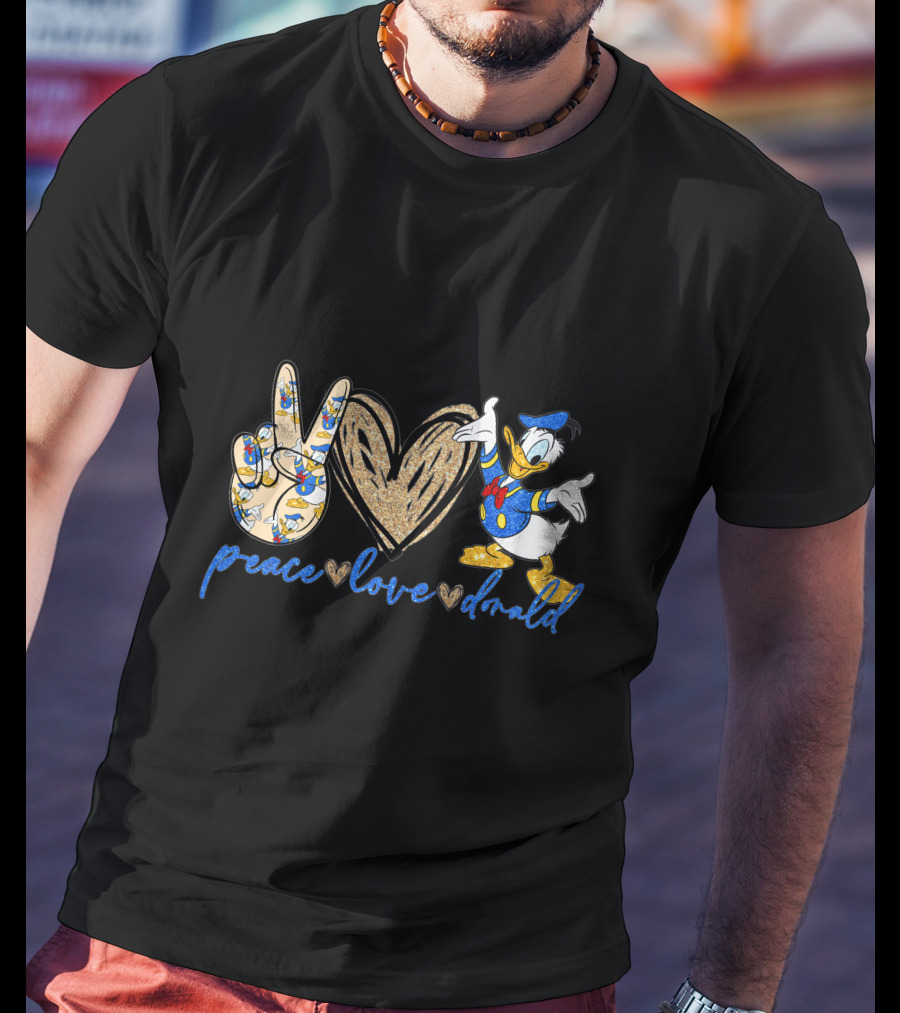 Peace Love Donald Duck Iconic Character T-Shirt