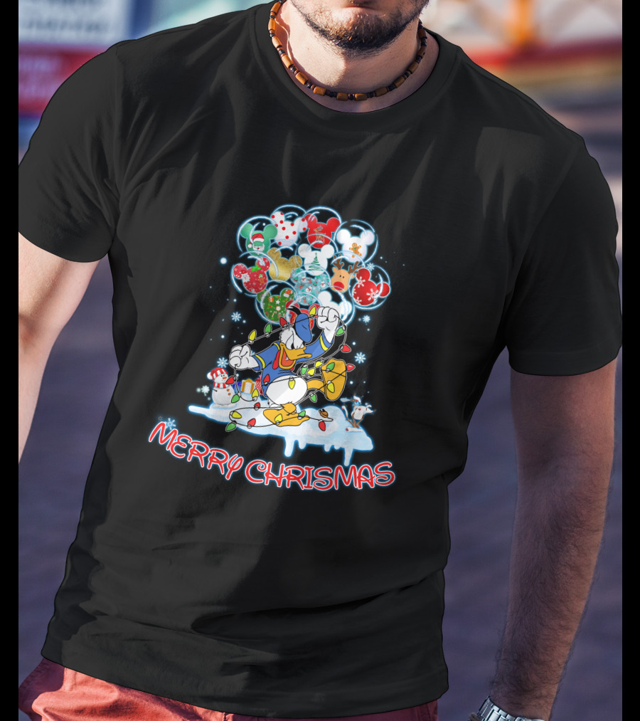 Donald Christmas Balloons Merry Christmas T-Shirt