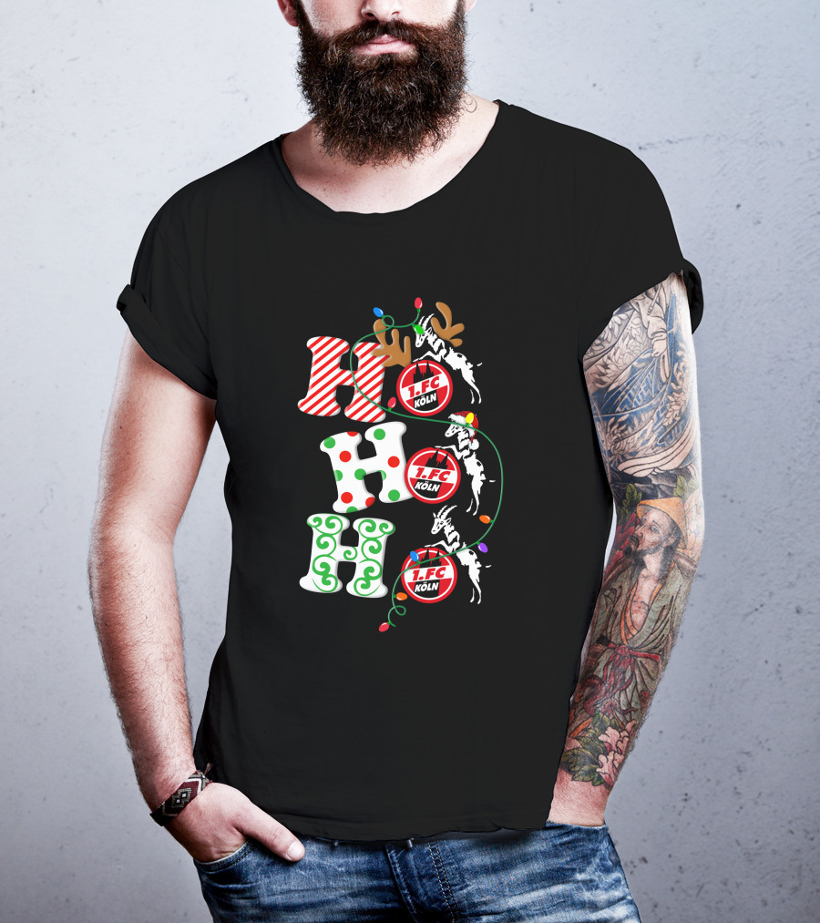 1. FC Köln HoHoHo Christmas Reindeer Lights T-Shirt