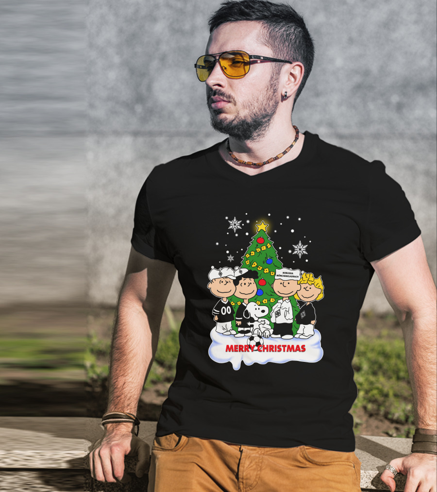 Borussia Mönchengladbach Merry Christmas Charlie Brown And Snoopy T-Shirt