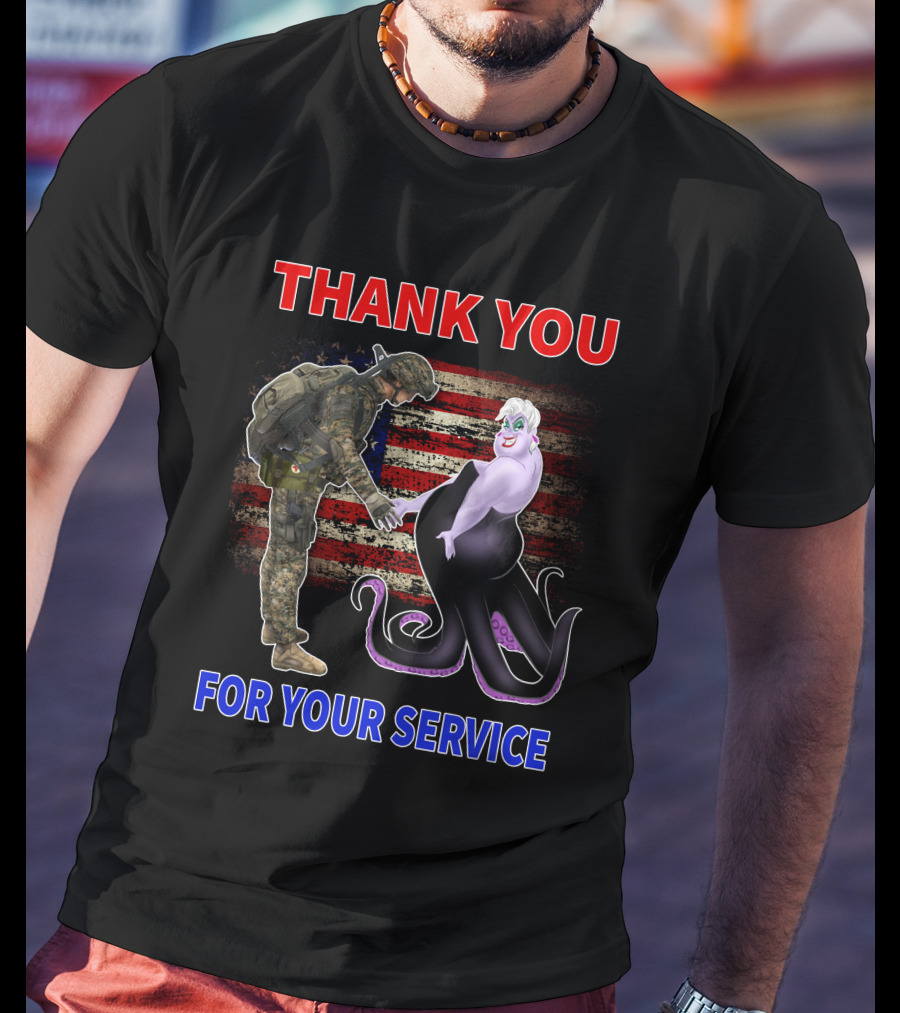 Thank You For Your Service Ursula Soldier American Flag T-Shirt