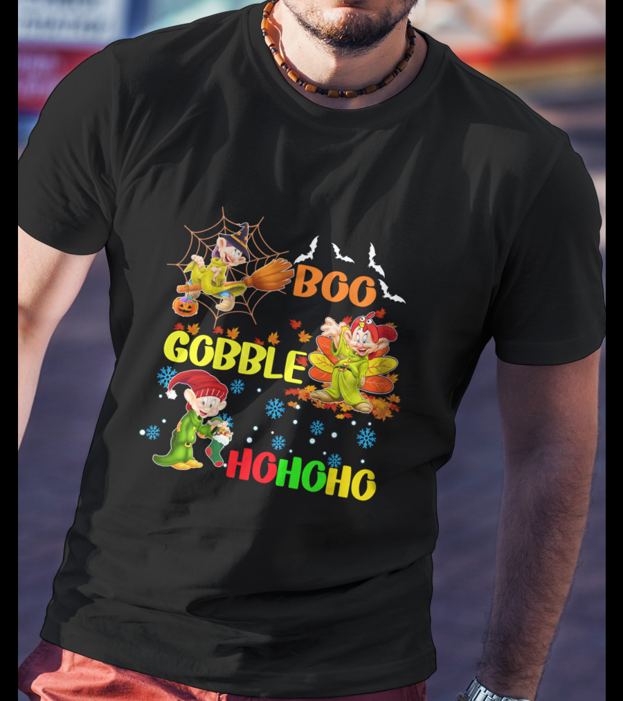 Dopey Boo Gobble HoHoHo HalloThanksMas T-Shirt