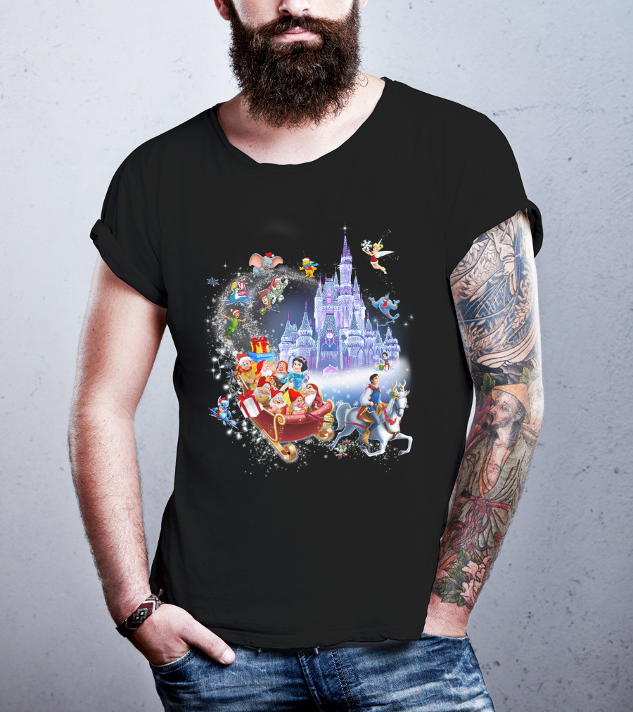 Snow White And Disney Friends Christmas Castle Adventure T-Shirt