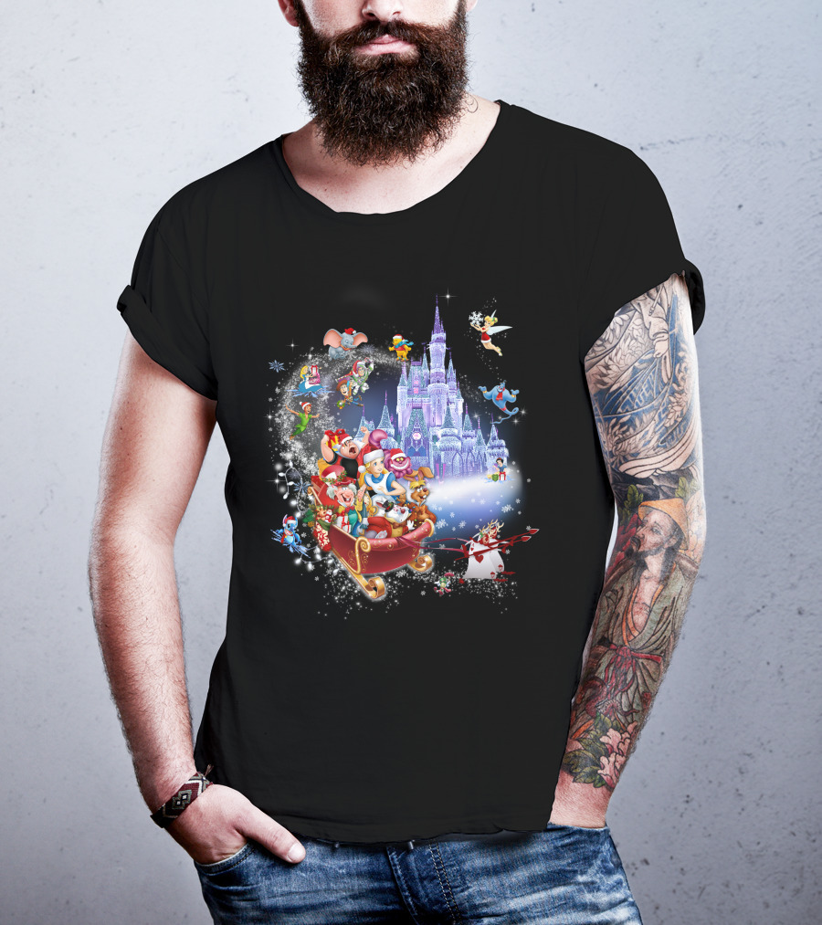 Alice Disney Christmas Wonderland With Castle And Characters T-Shirt