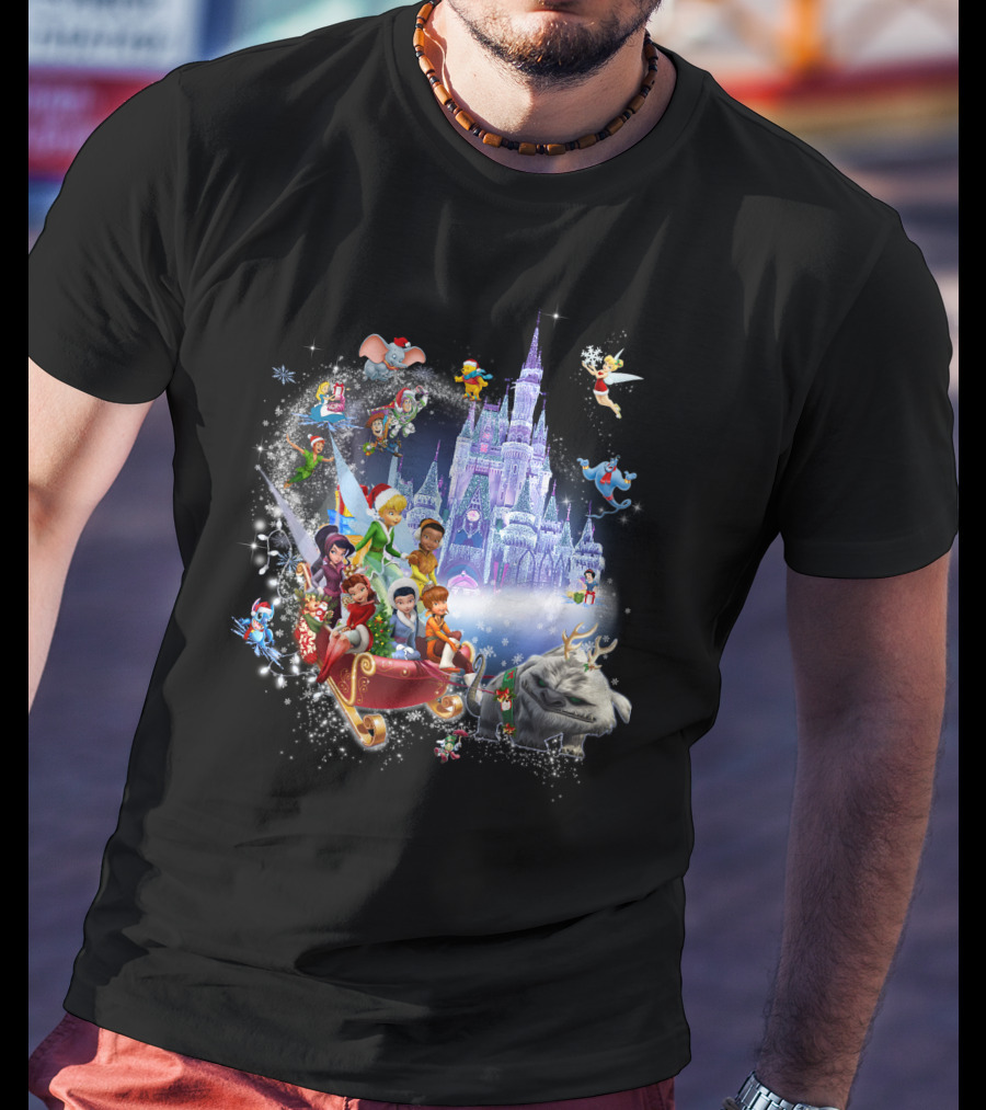 Disney Tinkerbell And Friends Christmas Castle Holiday Magic Adventure T-Shirt