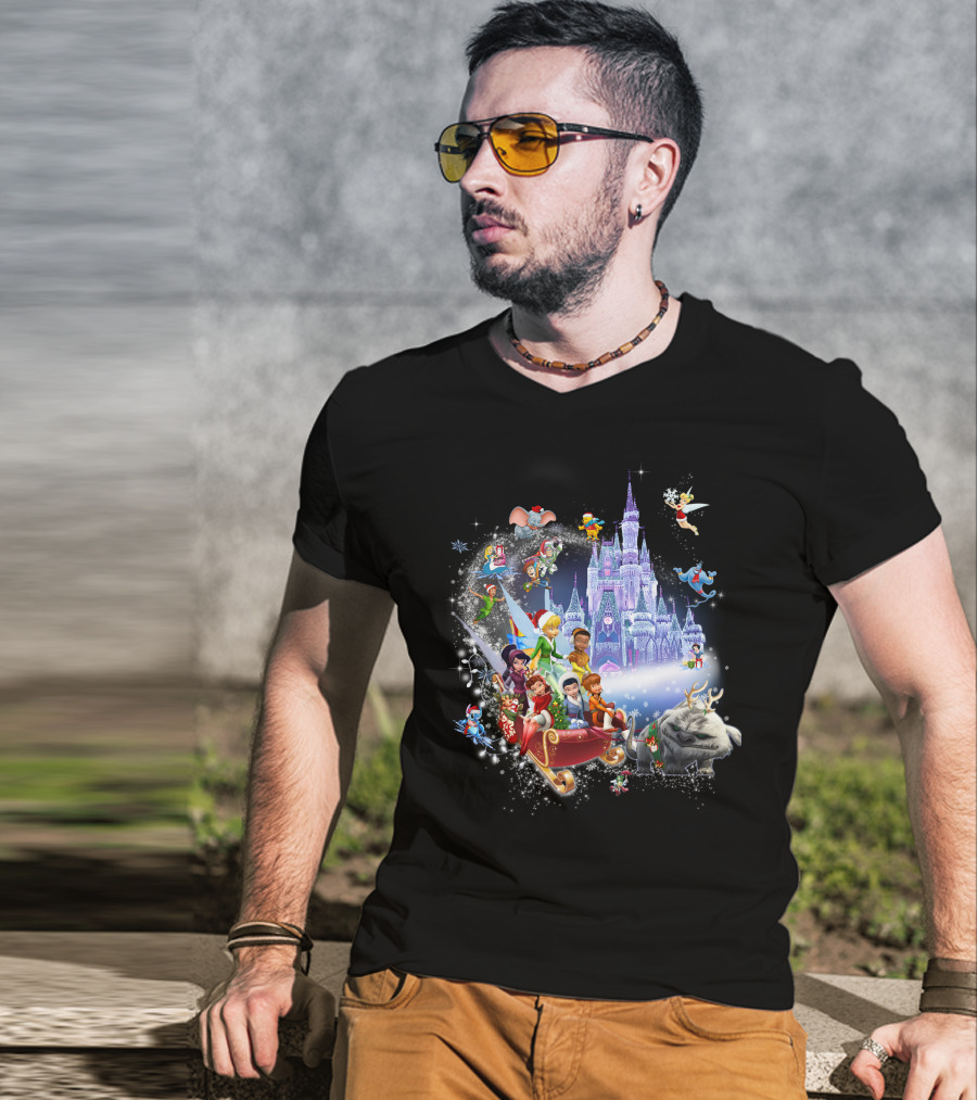 Disney Tinkerbell And Friends Christmas Castle Holiday Magic Adventure T-Shirt