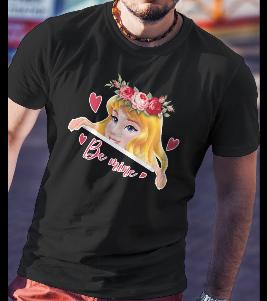 Be Mine Aurora Flower Crown Hearts T-Shirt