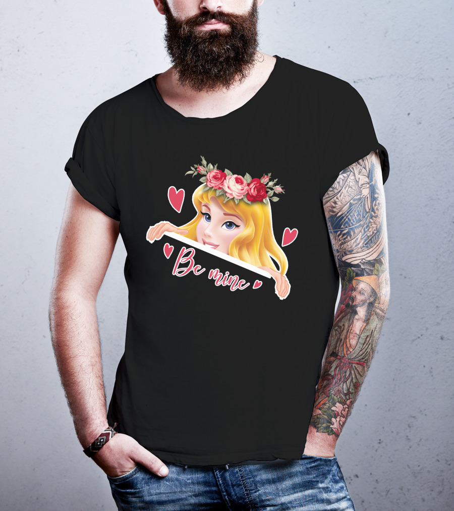 Be Mine Aurora Flower Crown Hearts T-Shirt