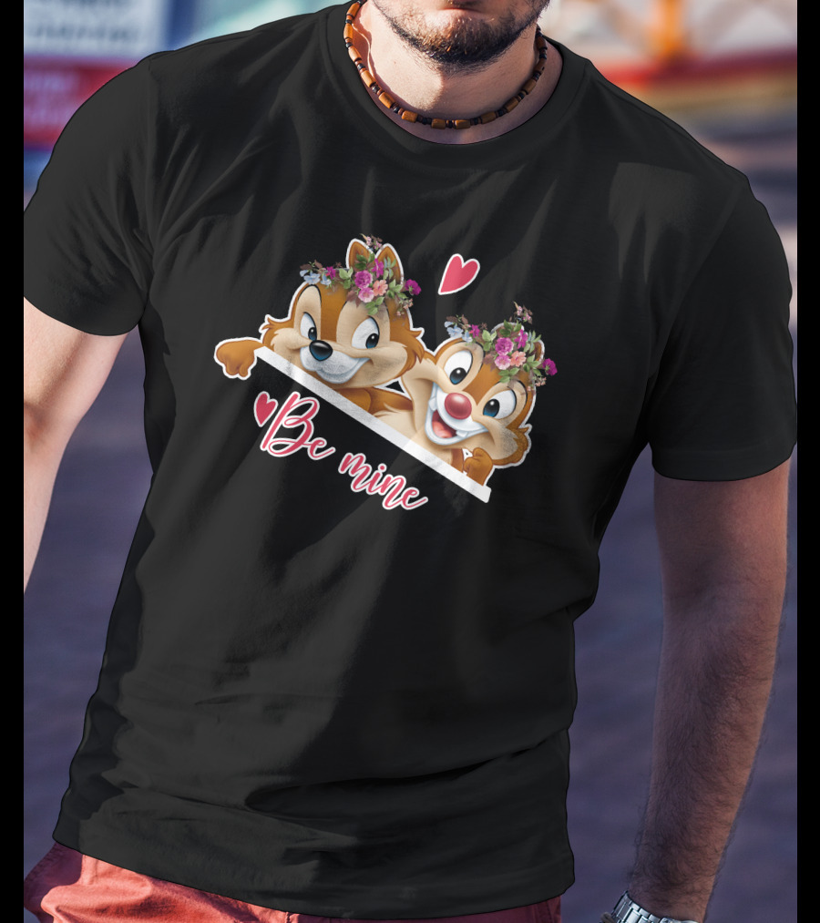 Chip And Dale Be Mine Floral Heart T-Shirt
