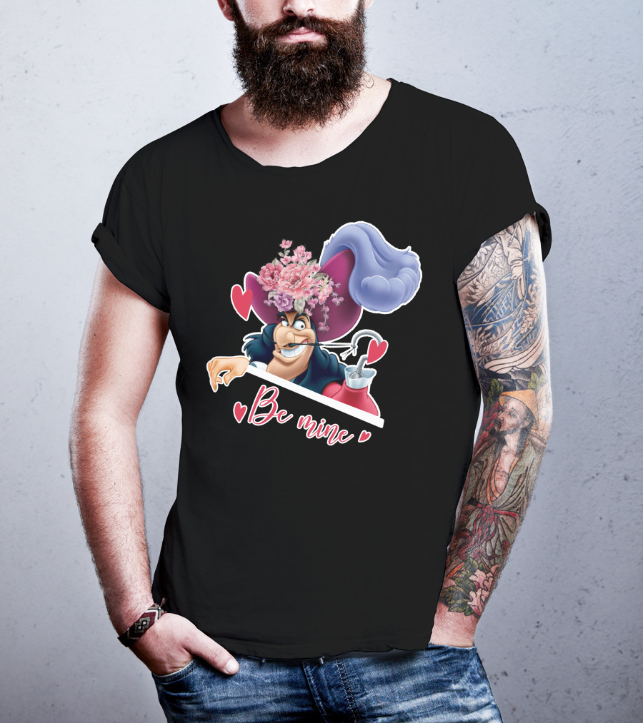 Be Mine Hook Captain Valentine's Day Flowers T-Shirt