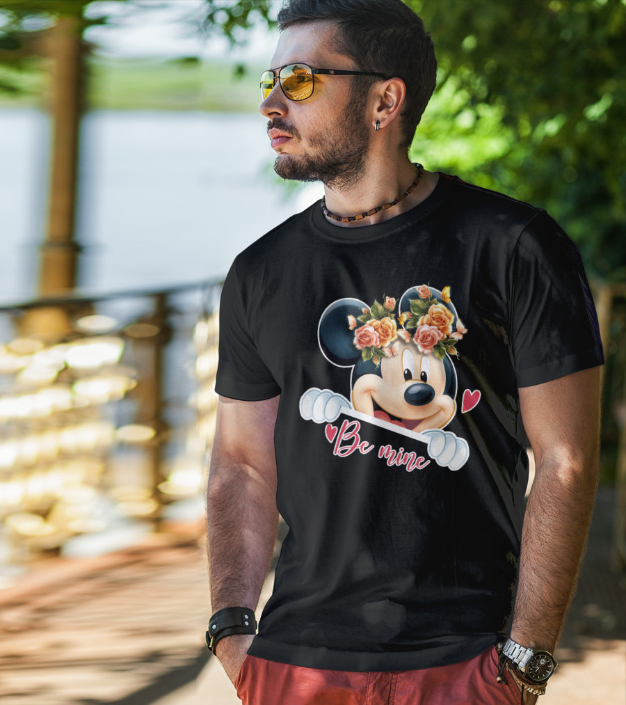 Mickey Be Mine Floral Heart T-Shirt