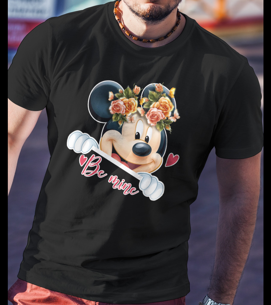 Mickey Be Mine Floral Heart T-Shirt