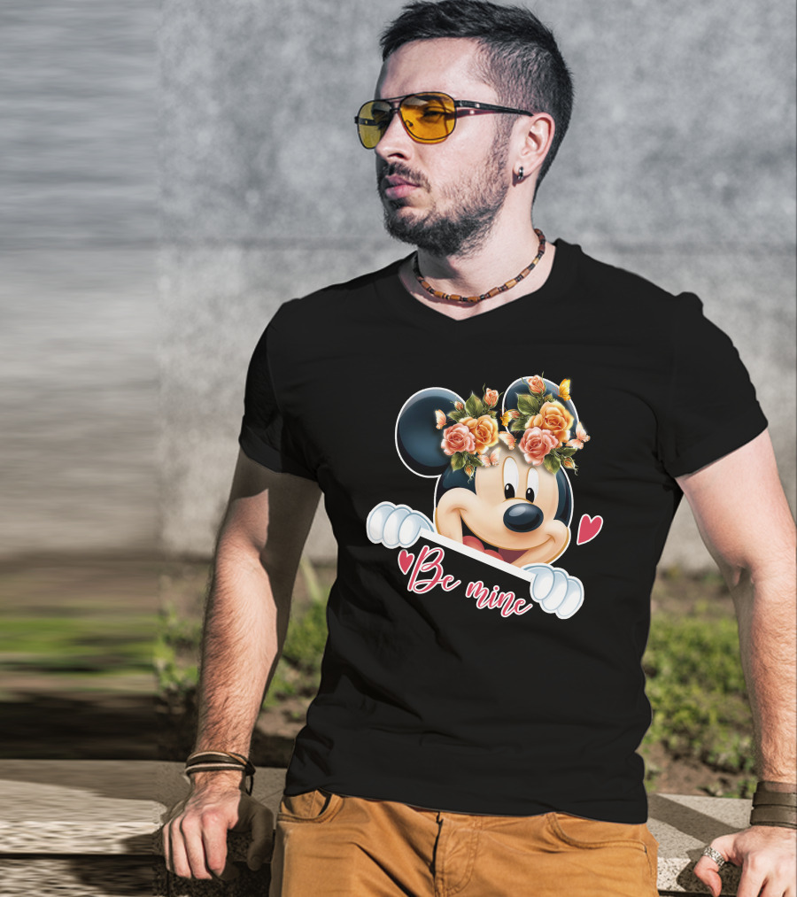 Mickey Be Mine Floral Heart T-Shirt