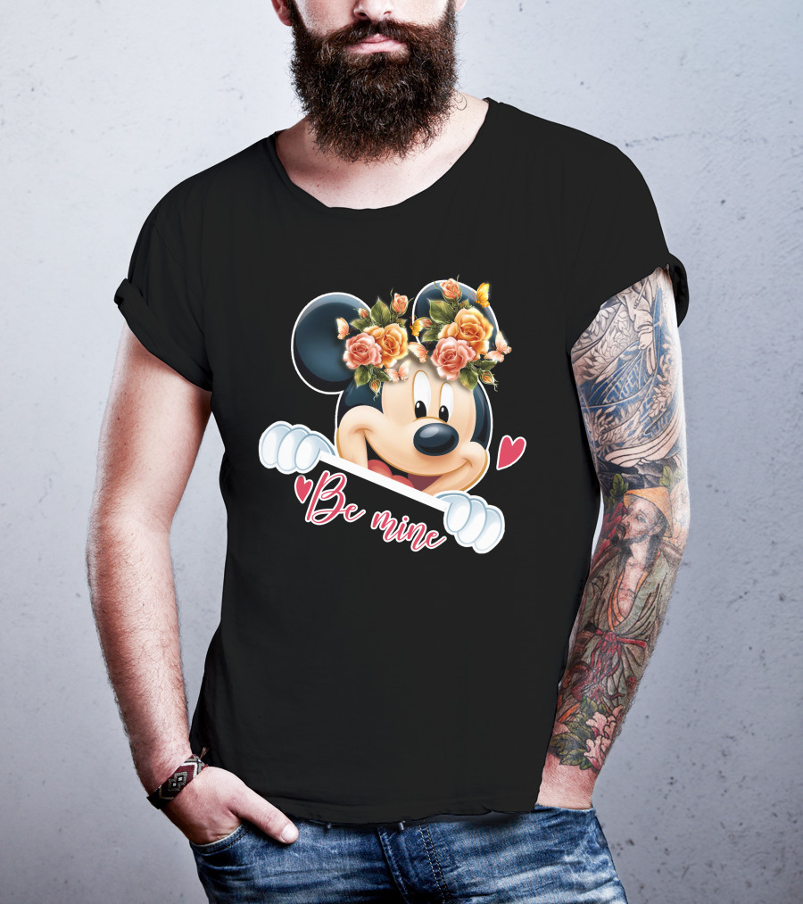 Mickey Be Mine Floral Heart T-Shirt
