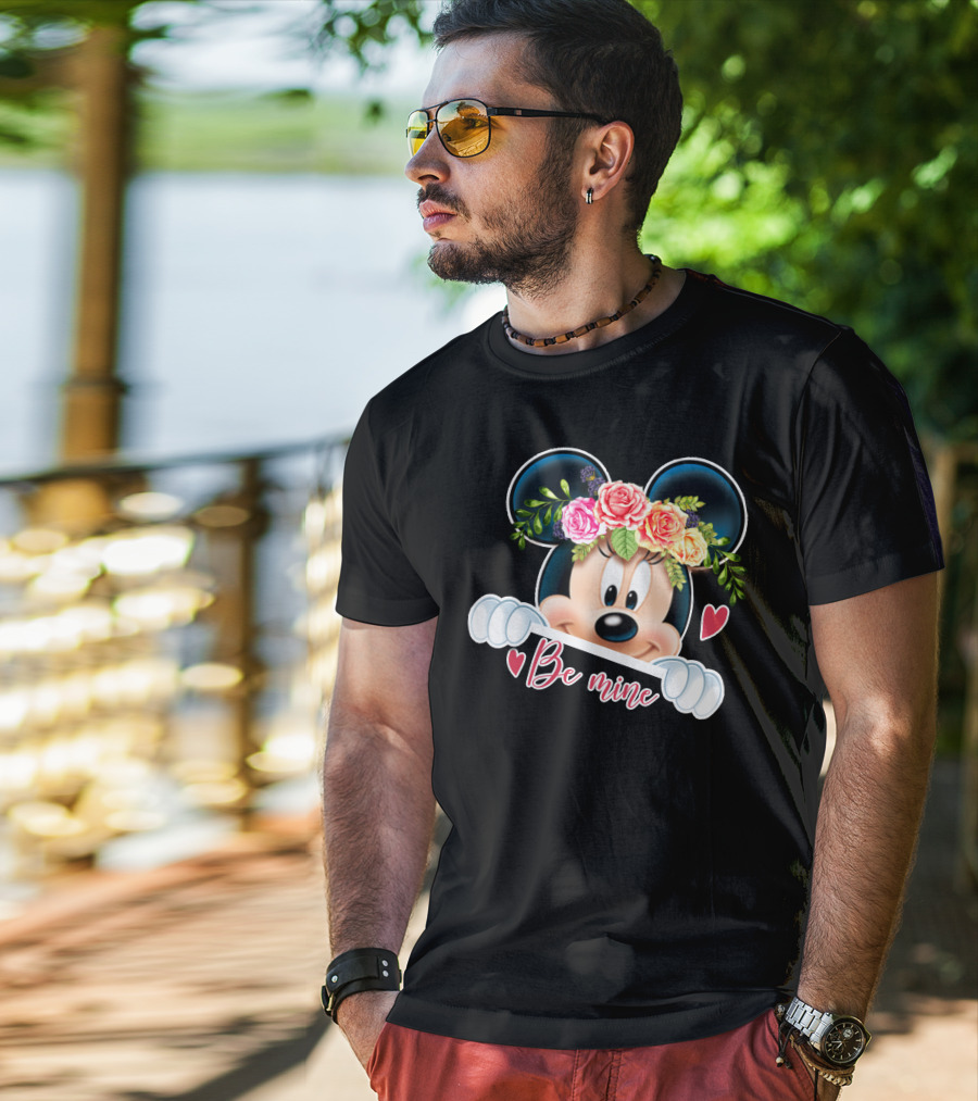 Minnie Mouse Be Mine Floral Hearts T-Shirt