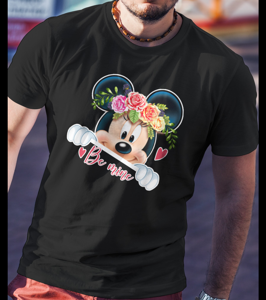 Minnie Mouse Be Mine Floral Hearts T-Shirt