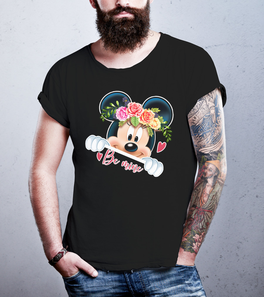 Minnie Mouse Be Mine Floral Hearts T-Shirt