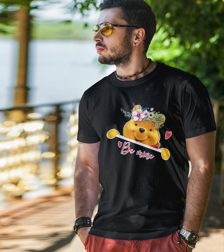 Be Mine Pooh Floral Heart T-Shirt