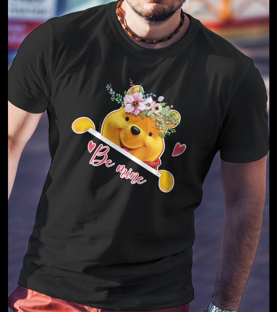 Be Mine Pooh Floral Heart T-Shirt