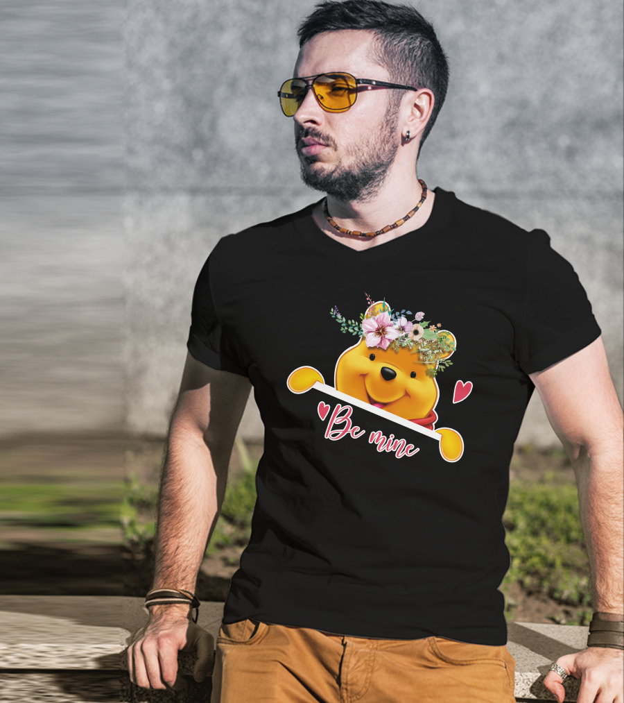 Be Mine Pooh Floral Heart T-Shirt
