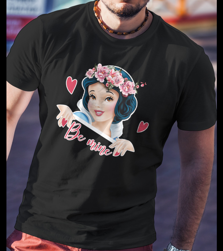 Snow White Be Mine Floral Heart T-Shirt