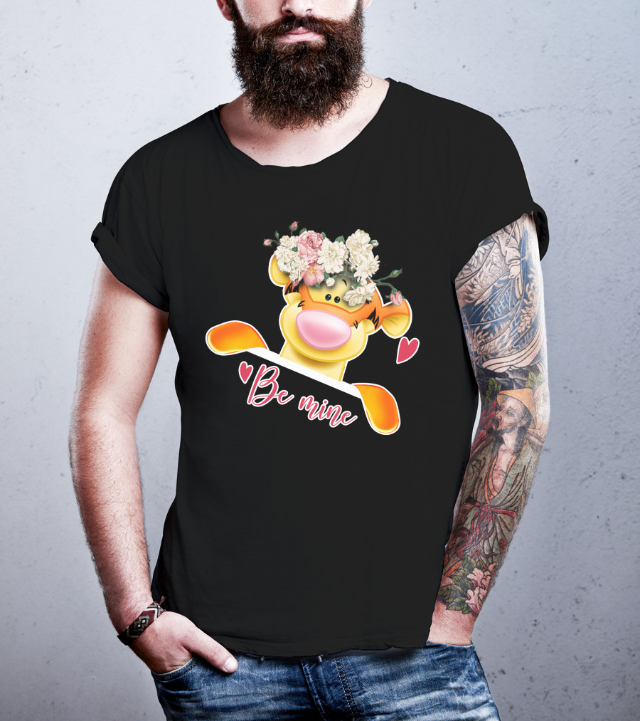 Tigger Be Mine With Flower Crown Valentine's Hearts T-Shirt