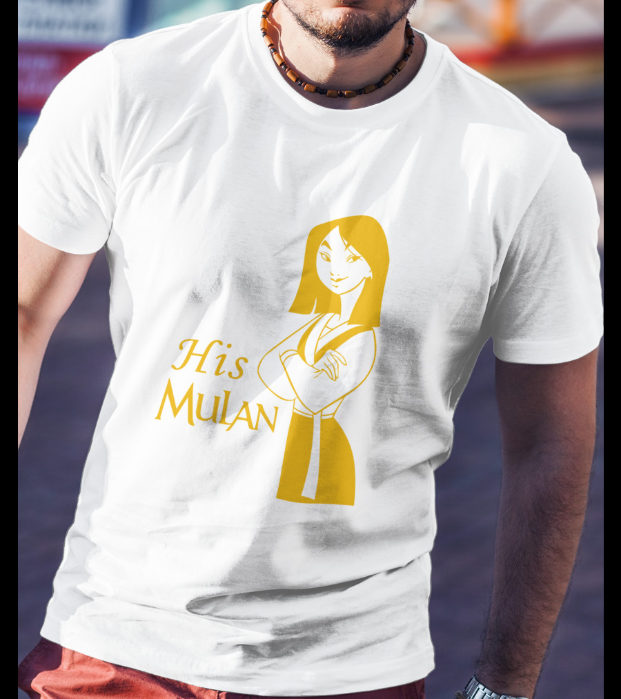 His Mulan Cartoon Character And Text In Yellow T-Shirt