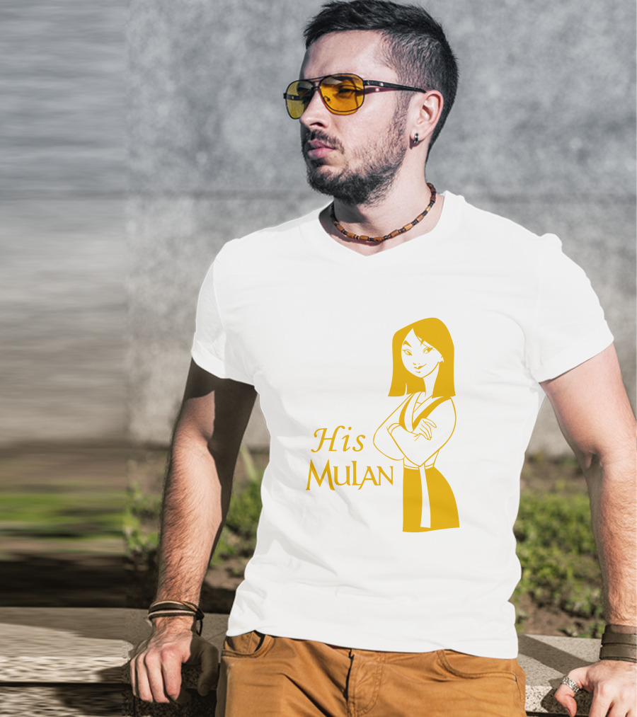 His Mulan Cartoon Character And Text In Yellow T-Shirt