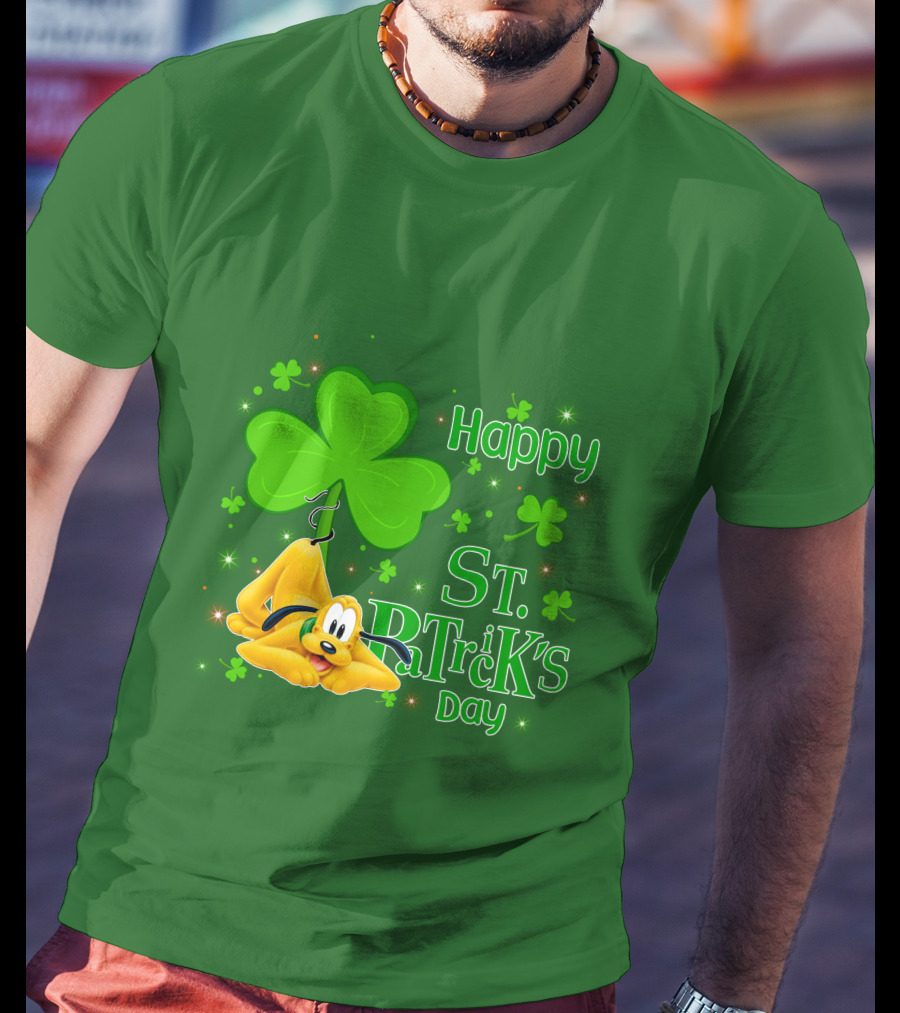 Happy St Patrick's Day Pluto Shamrock T-Shirt