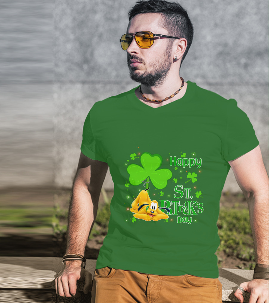 Happy St Patrick's Day Pluto Shamrock T-Shirt