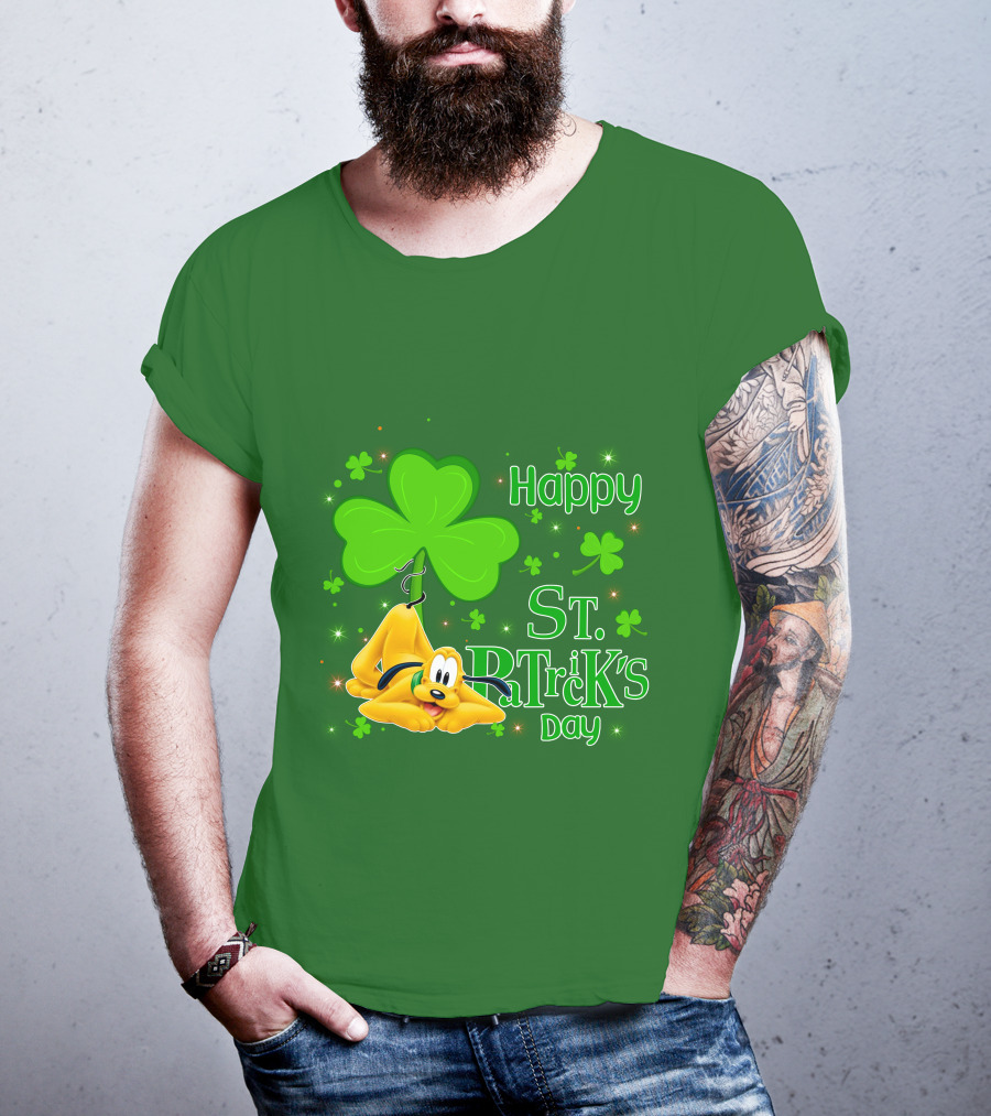 Happy St Patrick's Day Pluto Shamrock T-Shirt