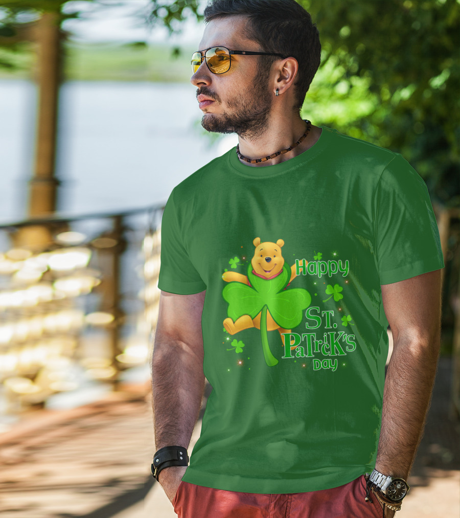 Happy St. Patrick's Day Pooh Shamrock T-Shirt