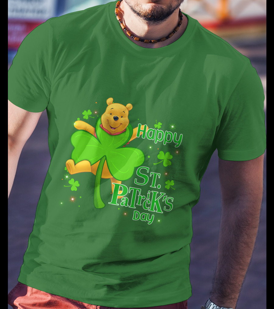 Happy St. Patrick's Day Pooh Shamrock T-Shirt