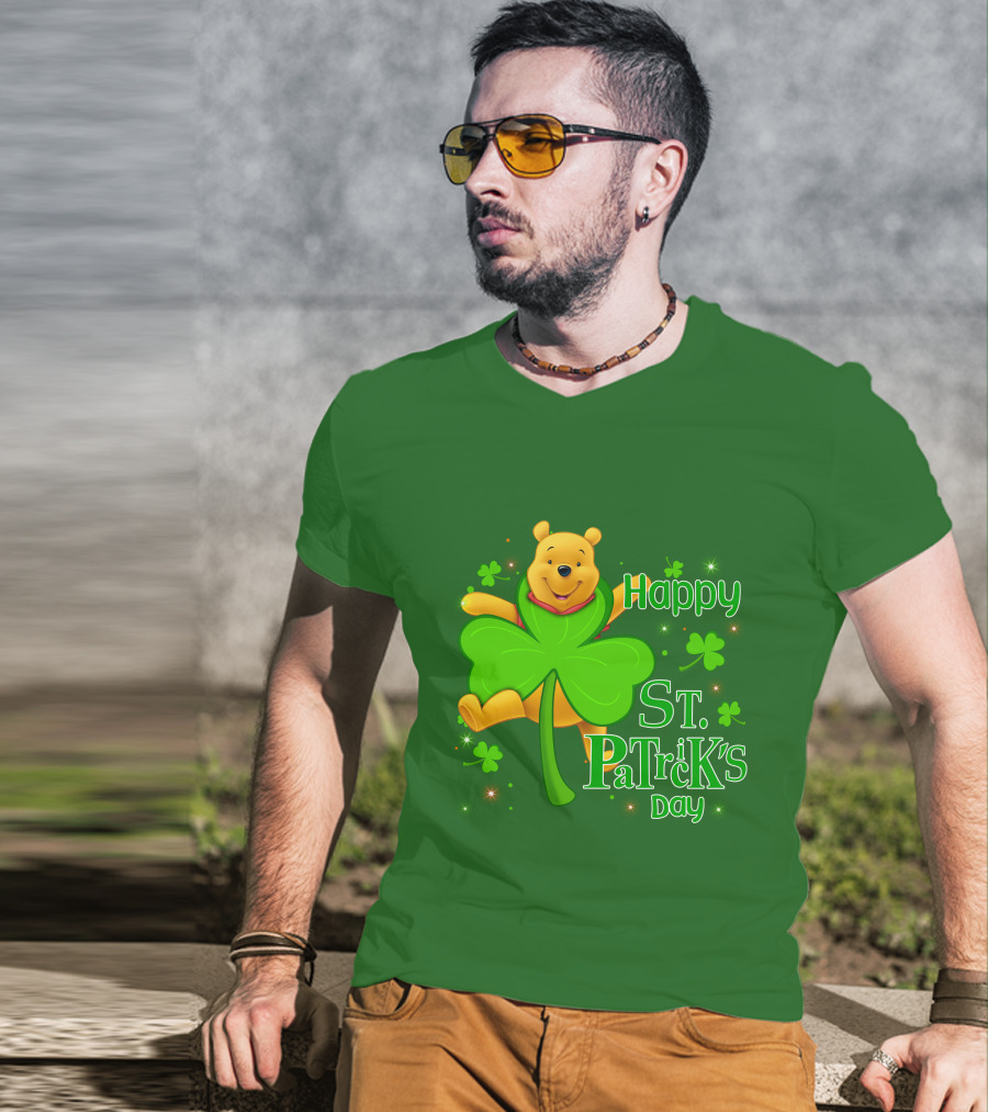 Happy St. Patrick's Day Pooh Shamrock T-Shirt