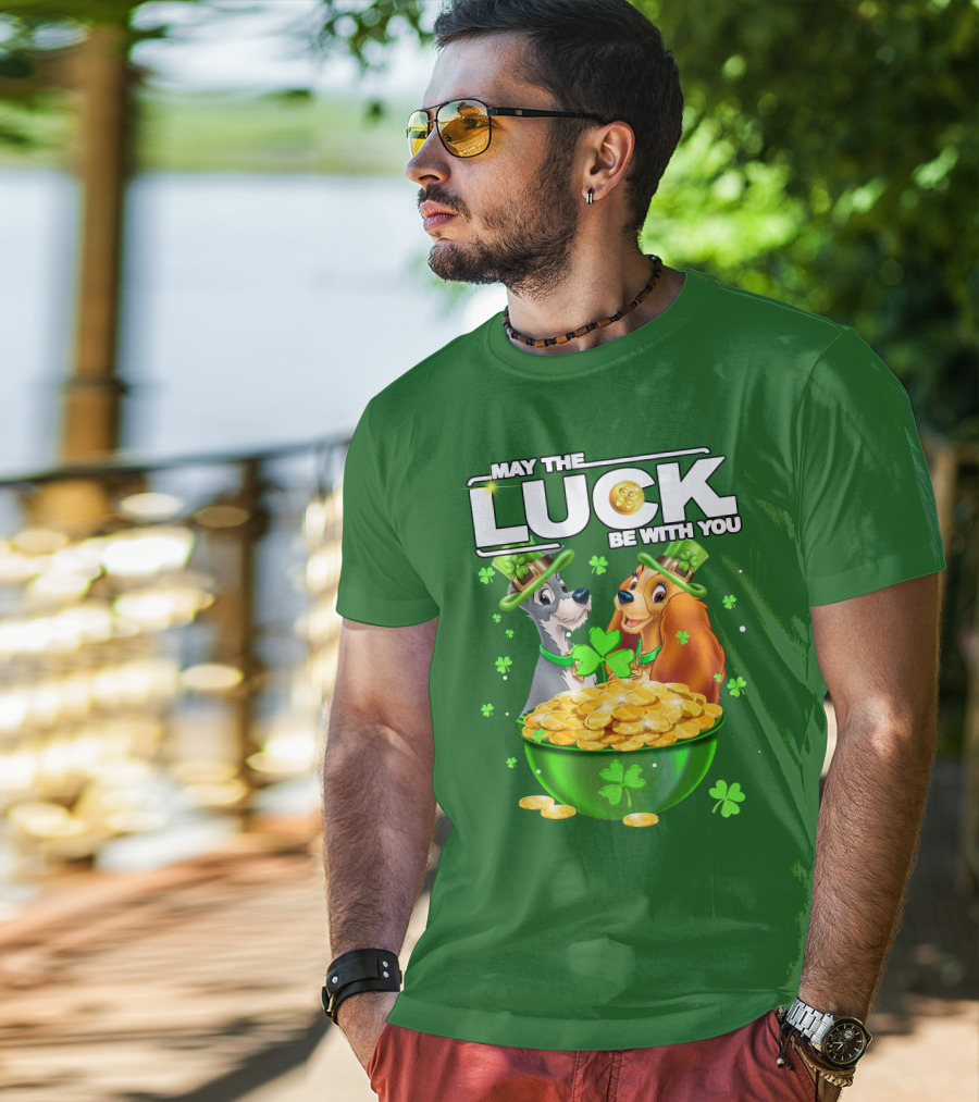 May The Luck Be With You Lady And The Tramp St Patrick's Day T-Shirt