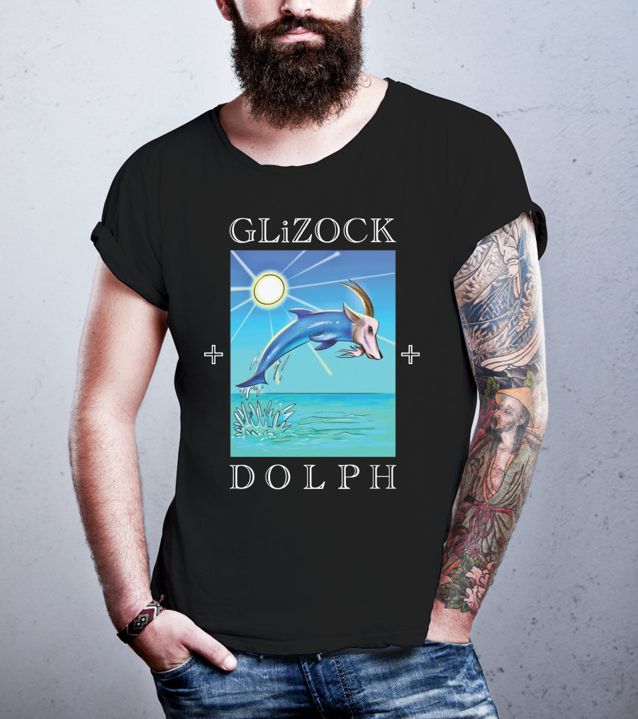 GLiZOCK DOLPH Goat Dolphin Jump Ocean T-Shirt