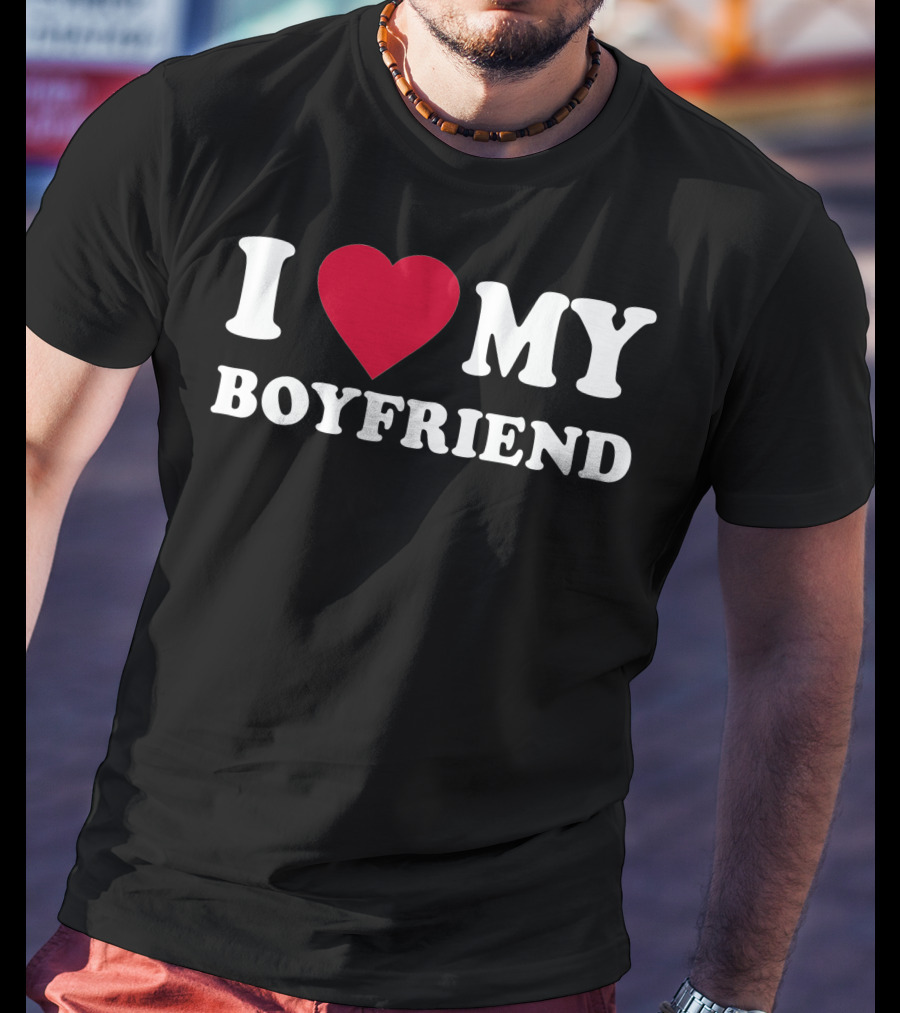 I Love My Boyfriend Heart T-Shirt