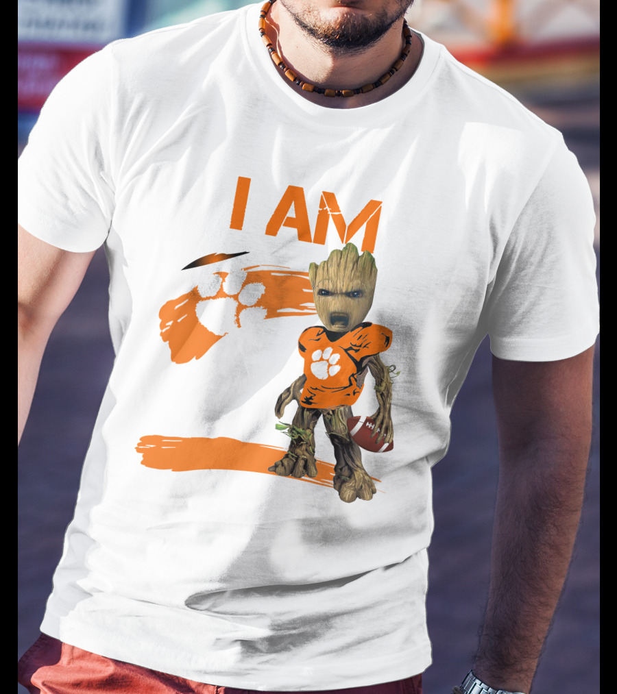 I AM Clemson Tigers Football Groot Fan T-Shirt