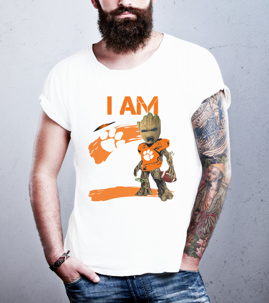 I AM Clemson Tigers Football Groot Fan T-Shirt