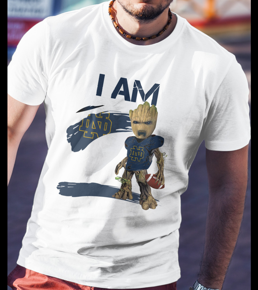 I AM Notre Dame ND Football Groot T-Shirt